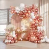 Rose gold and white balloon decoration combination, star-shaped balloon arc-shaped background stand, wedding party decoration supplies details Picture